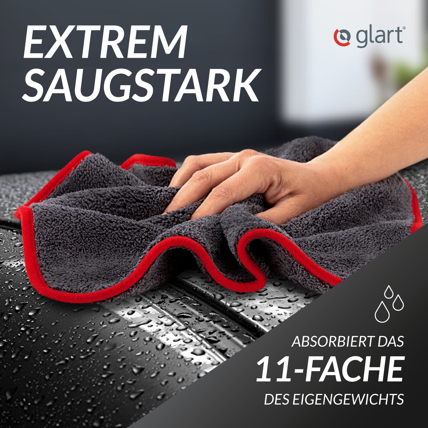 3er Set Mikrofasertücher, 40x40 cm – saugstark & fusselfrei für Auto 02