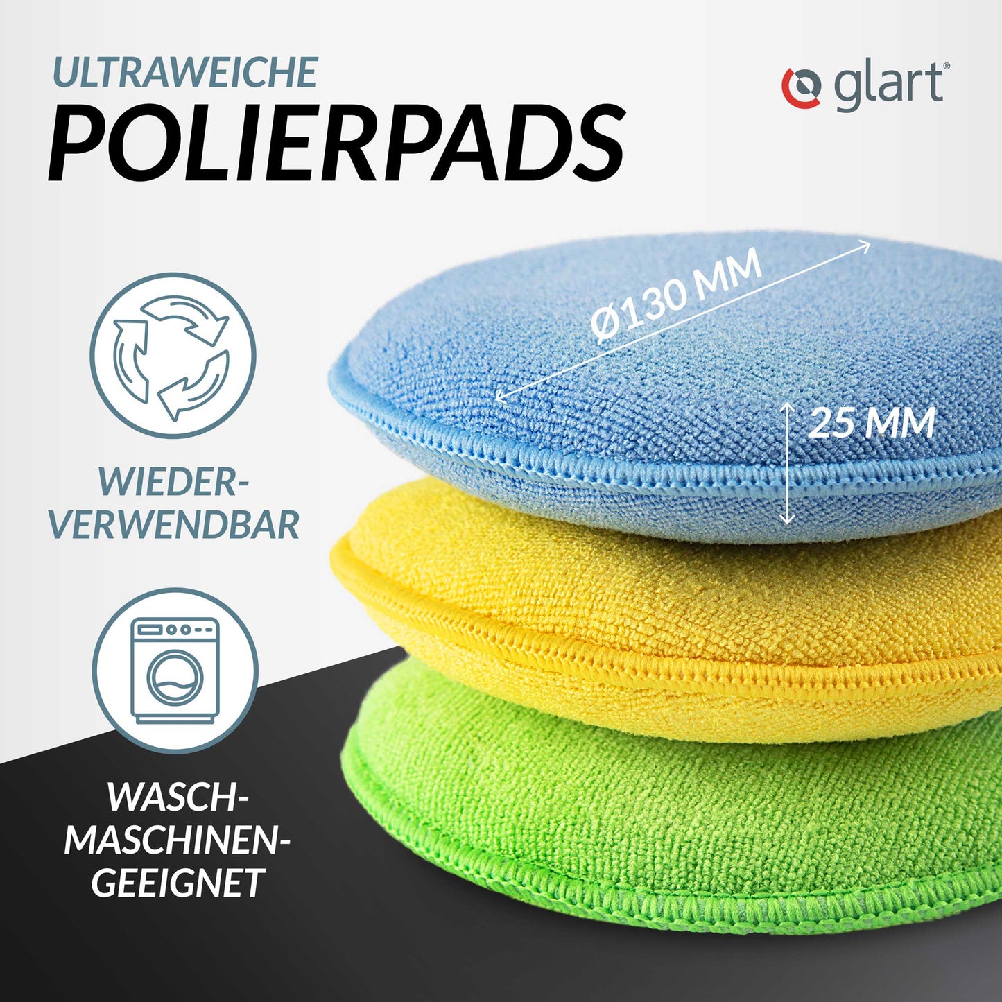 6er Set Mikrofaser Polierschwämme – für Wachse & Polituren, kratzfrei 02